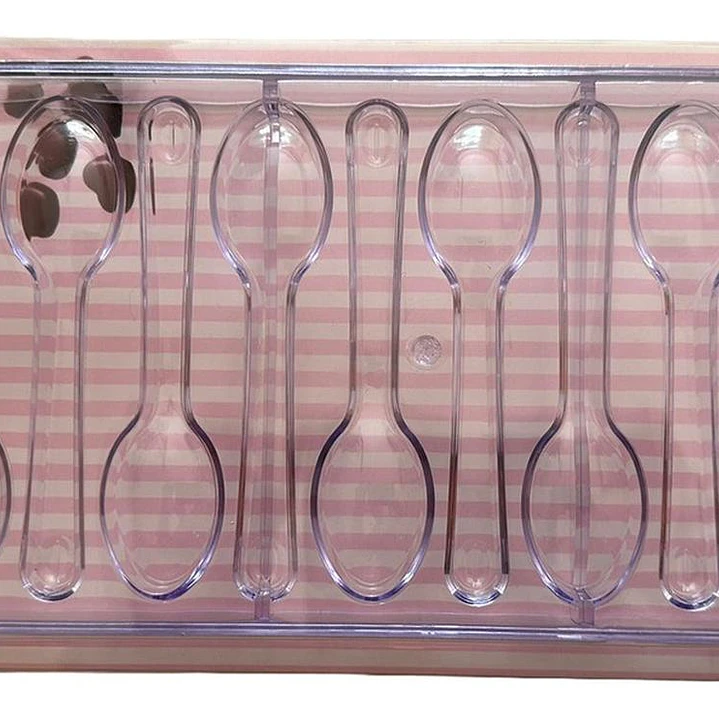 Molde Acrilico Para Chocolate Cucharas 10 Cavidades 1