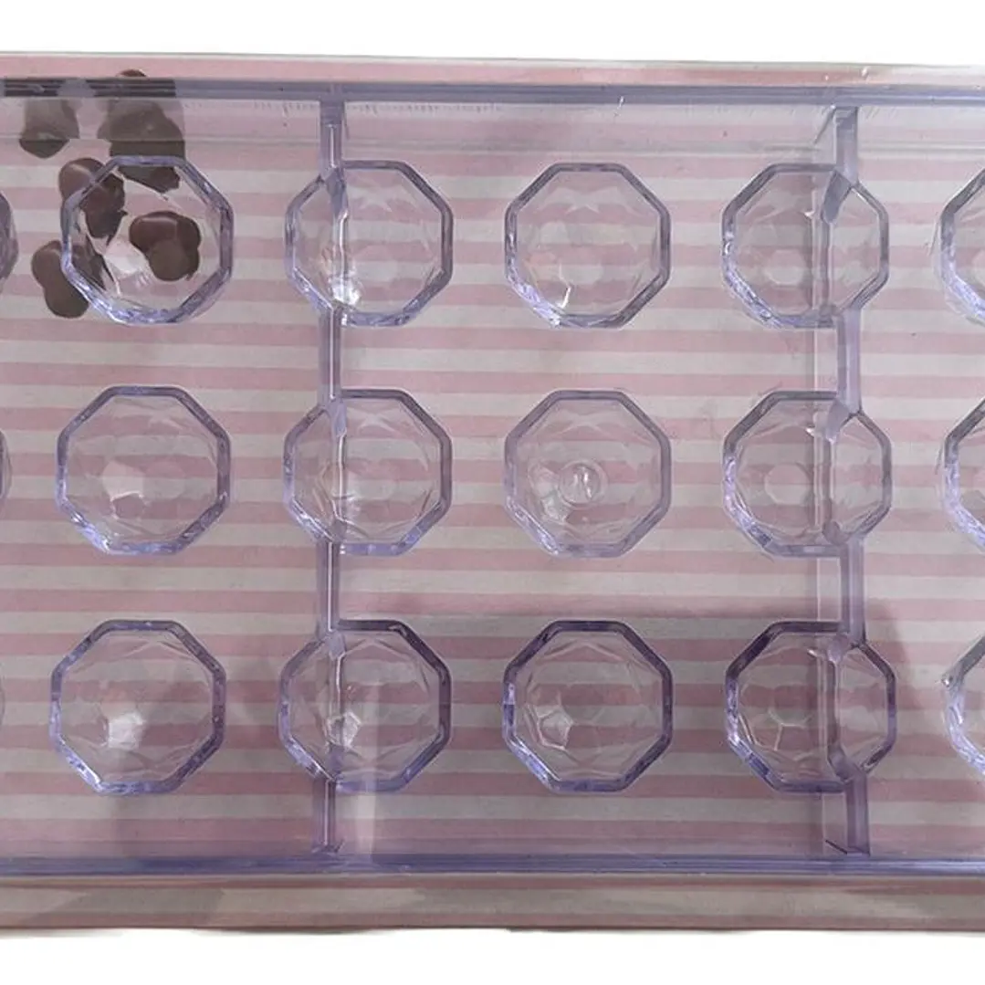 Molde Acrilico Para Chocolate Esfera Cuadriculada 21 Cav 1