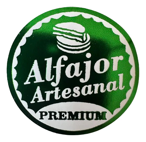 Sticker Alfajor Verde 100un 38mm