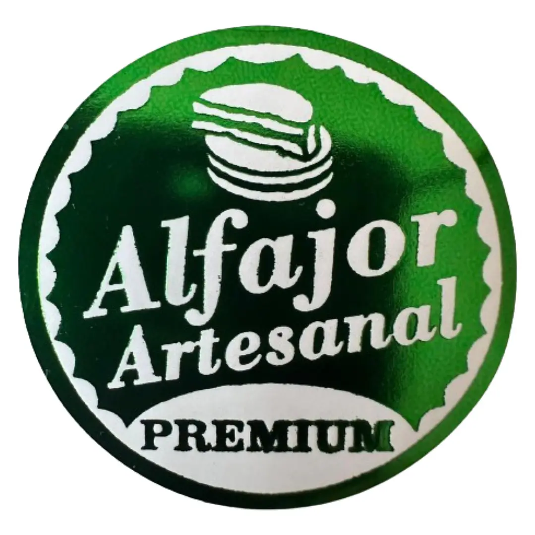Sticker Alfajor Verde 100un 38mm 1