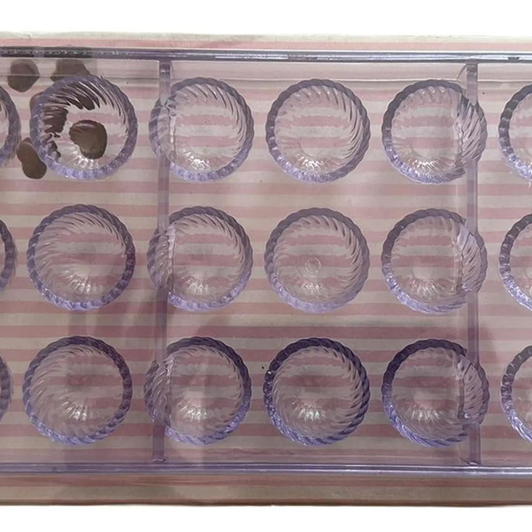 Molde Acrilico Para Chocolate Esfera Espiral 21 Cavidades 1