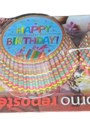 Capsulas Cupcake Diseño D Happy Bday 100un E110xIn52mm