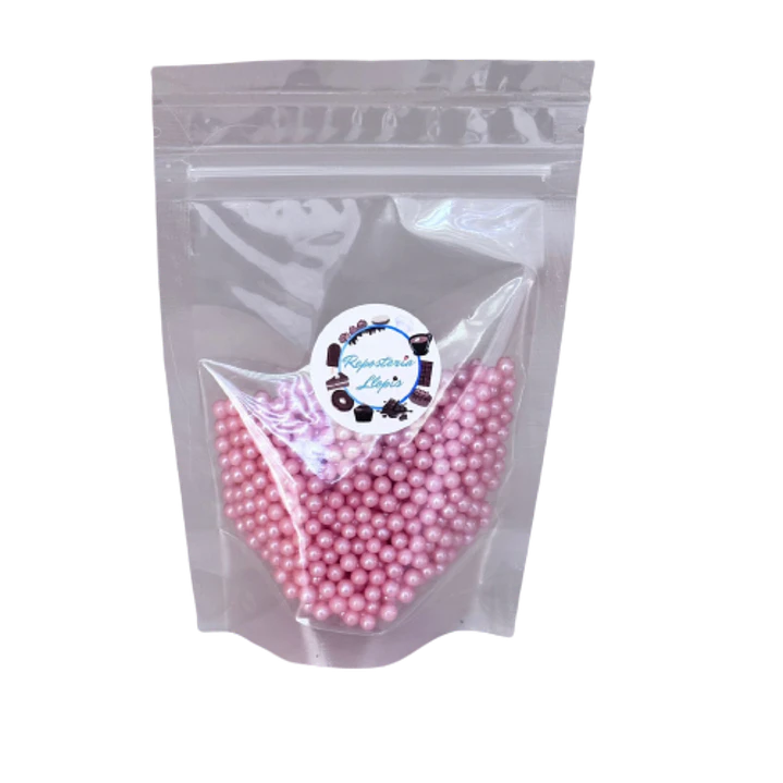Perlas Rosadas Brillante Comestibles 4mm 70g 1