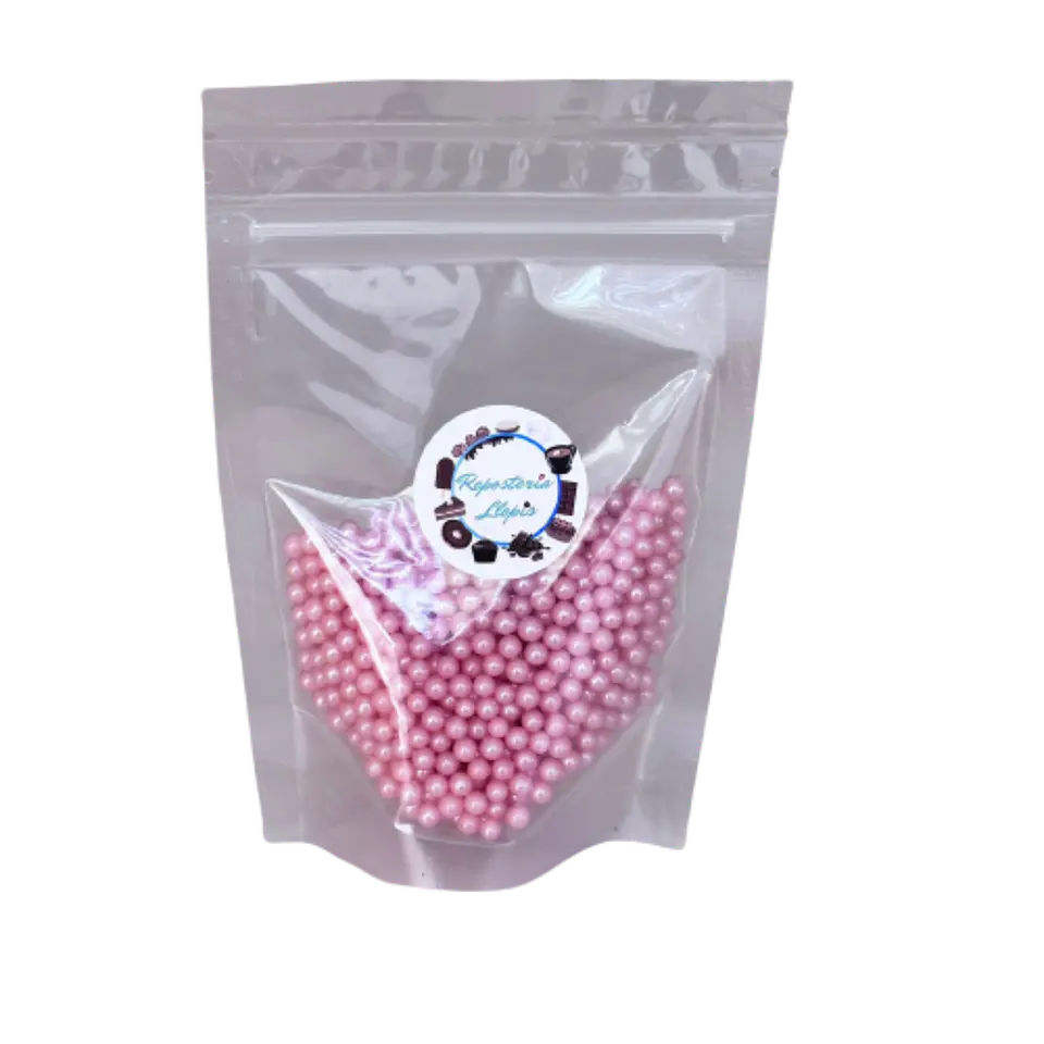 Perlas Rosadas Brillante Comestibles 4mm 70g 1