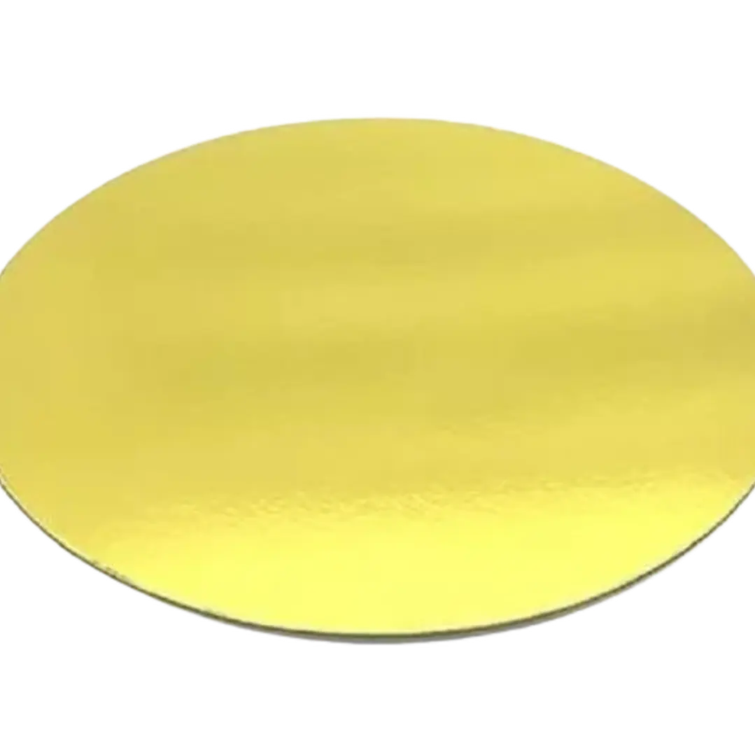 Bandeja Redonda Carton Dorada 25cm x 2mm 1