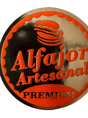 Sticker Alfajor Dorado Naranjo 100un 38mm