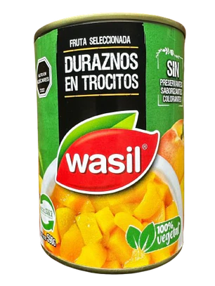 Durazno En Conserva Trozos 590g Wasil