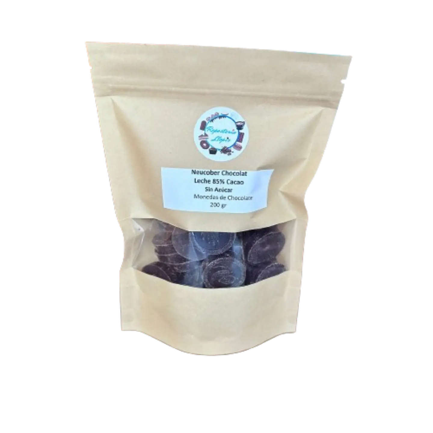 Chocolate 85% Cacao Amargo Sin Azucar Monedas Neucober 200g 2