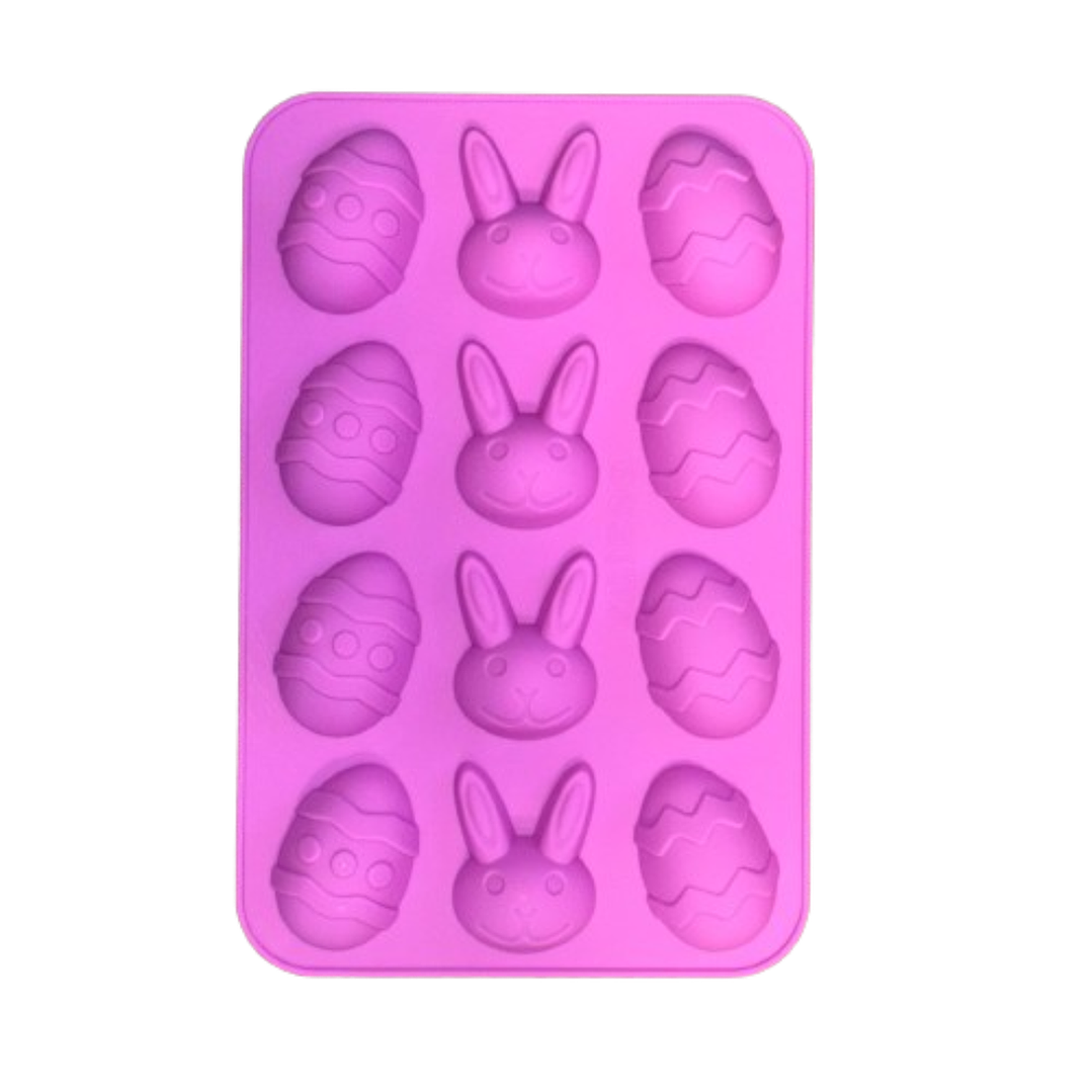 Molde Silicona Huevos Y Conejos De Pascua 1