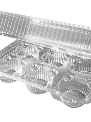 Caja Plastica Para 6 Muffin Cupcake 23x15x8,5cm