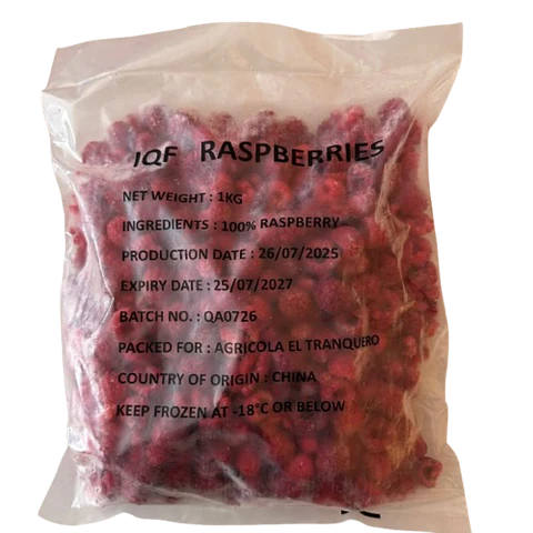 Frambuesas Enteras Congeladas IQF Frutos 100 1kg