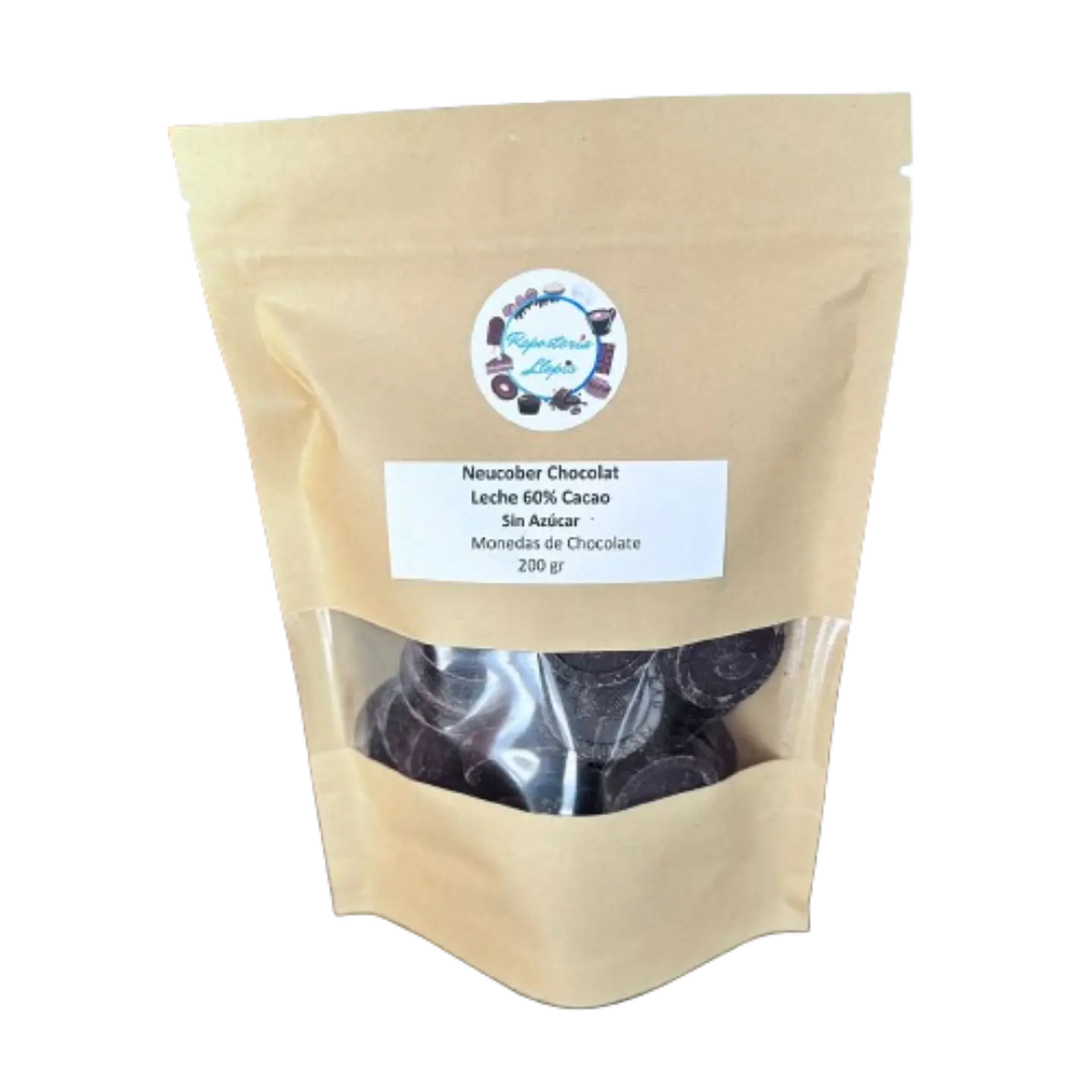 Chocolate 60% Cacao Amargo Sin Azucar Monedas Neucober 200g 2