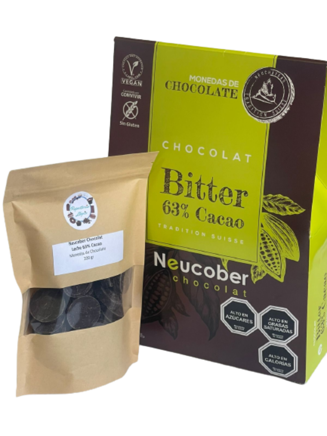 Chocolate 63% Cacao Amargo Monedas 812 Neucober 200g