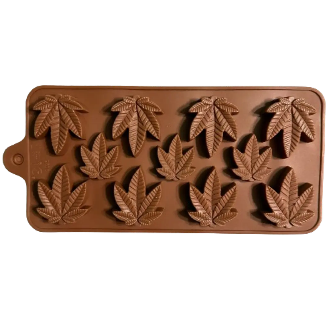 Molde Silicona Hoja Cannabis 11 Cavidades 20x10,3cm 1