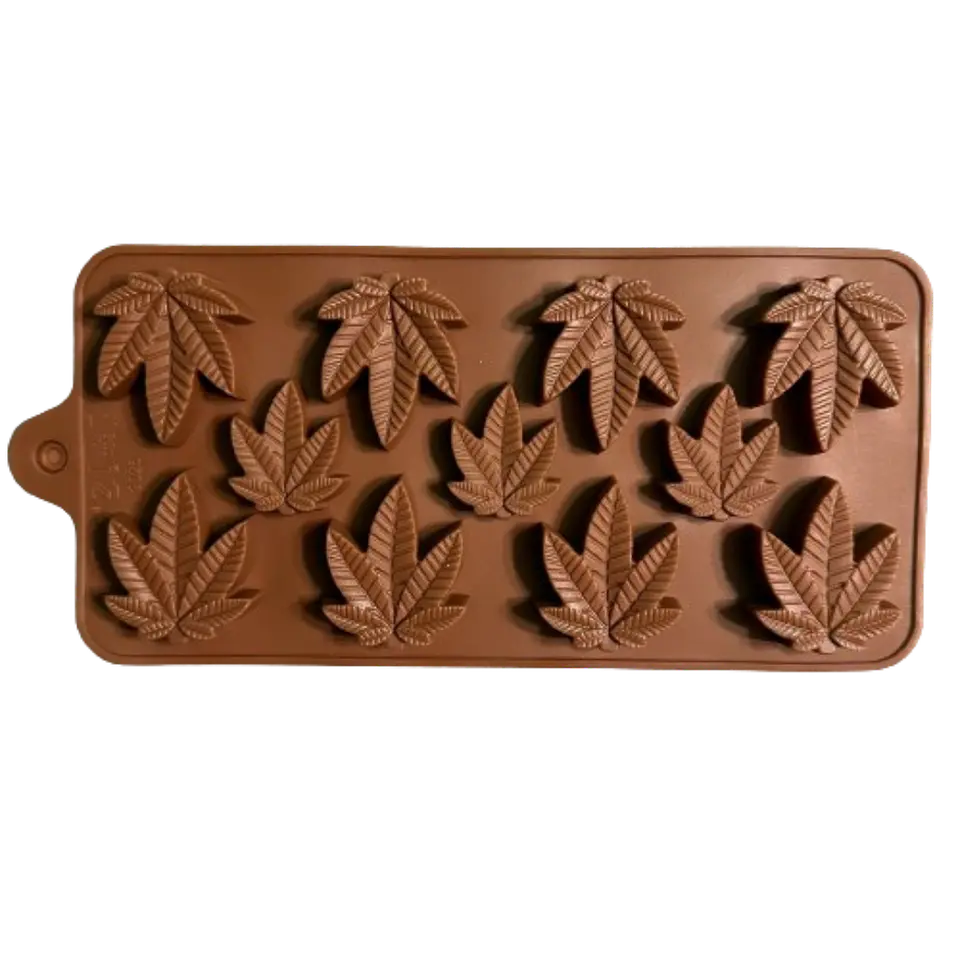 Molde Silicona Hoja Cannabis 11 Cavidades 20x10,3cm 1