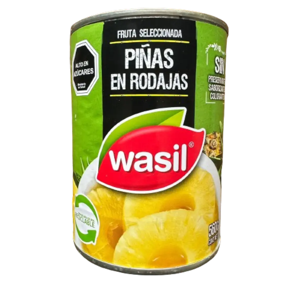 Piña En Conserva Rodajas Wasil 560g 1