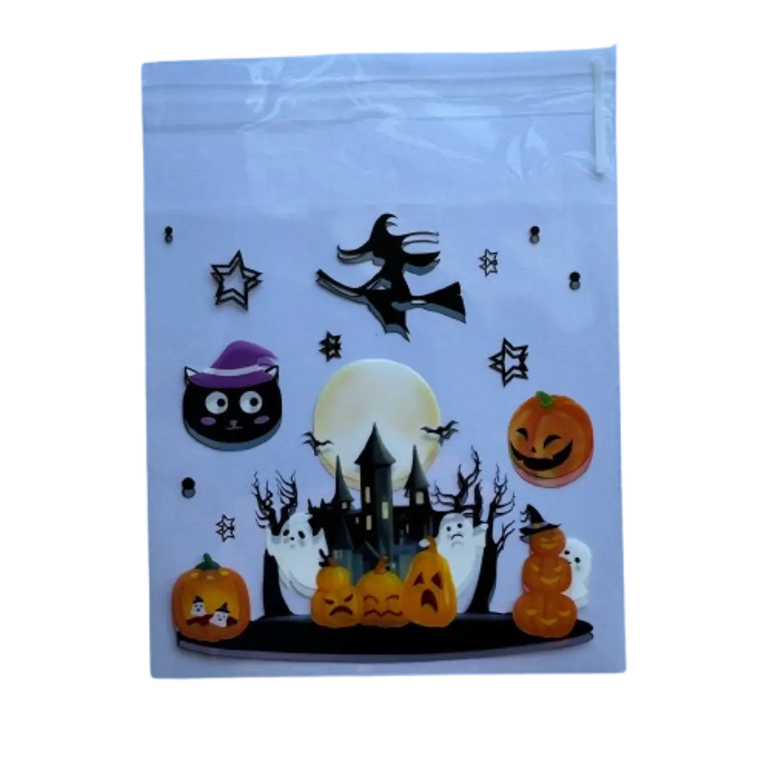 Bolsas Halloween A Celofan Autoadhesivas 100un 10x10+2cm 2