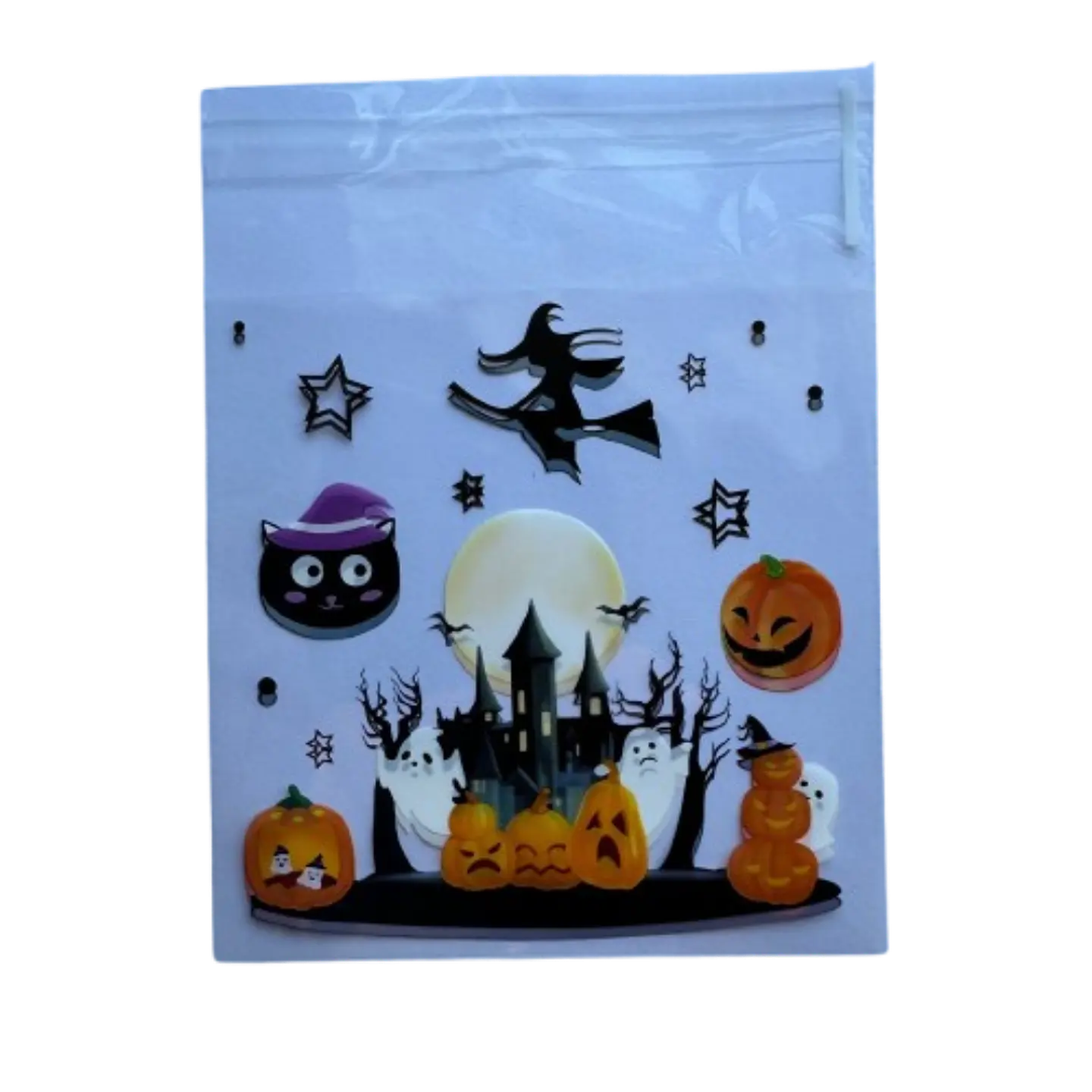 Bolsas Halloween A Celofan Autoadhesivas 100un 10x10+2cm 2