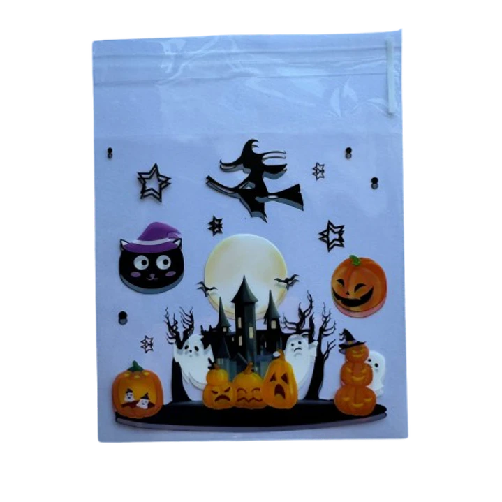 Bolsas Halloween A Celofan Autoadhesivas 100un 10x10+2cm 2
