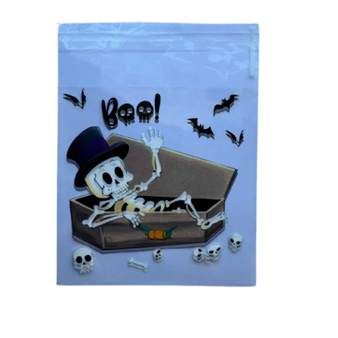 Bolsas Halloween A Celofan Autoadhesivas 100un 10x10+2cm 3