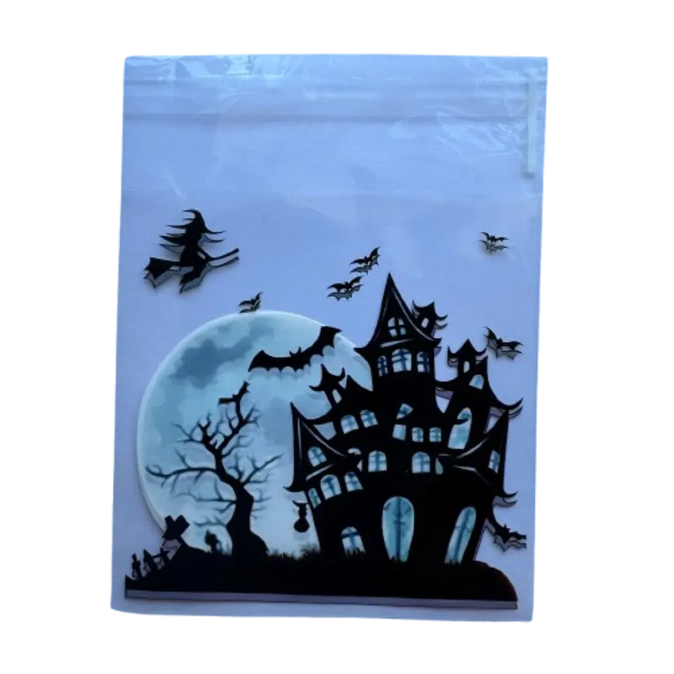 Bolsas Halloween A Celofan Autoadhesivas 100un 10x10+2cm 5