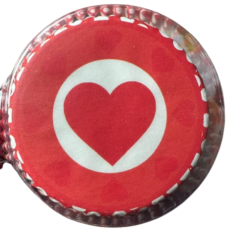 Capsulas Cupcake Diseño J Corazon Rojo 100un E110xIn52mm