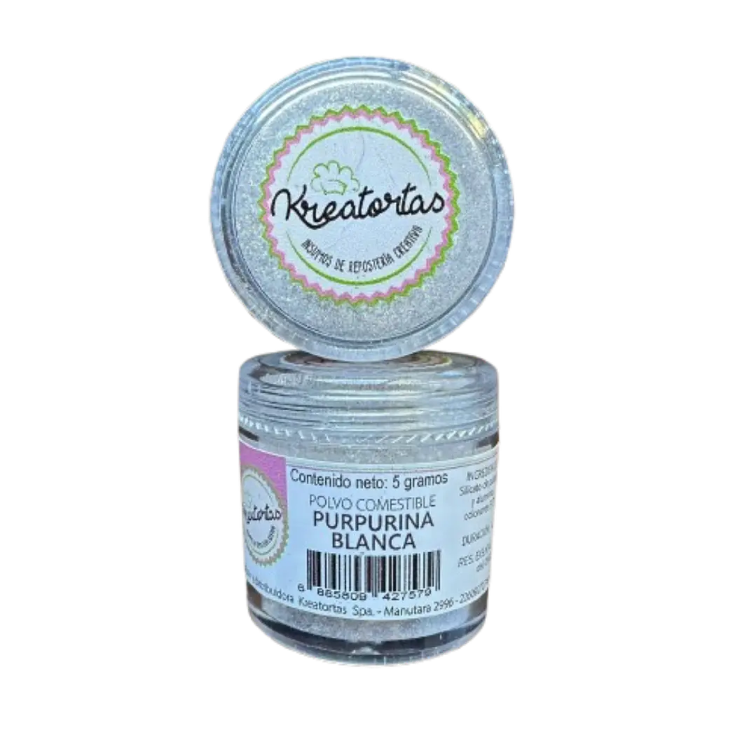 Purpurina Brillo Blanco Comestible Kreatortas 5g 1