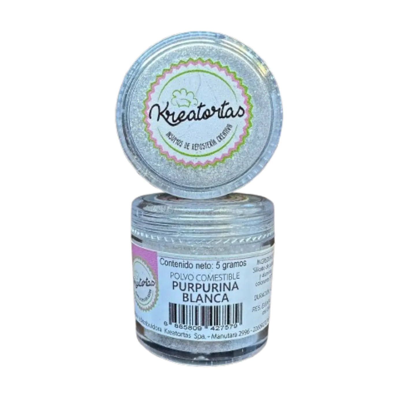 Purpurina Brillo Blanco Comestible Kreatortas 5g 1