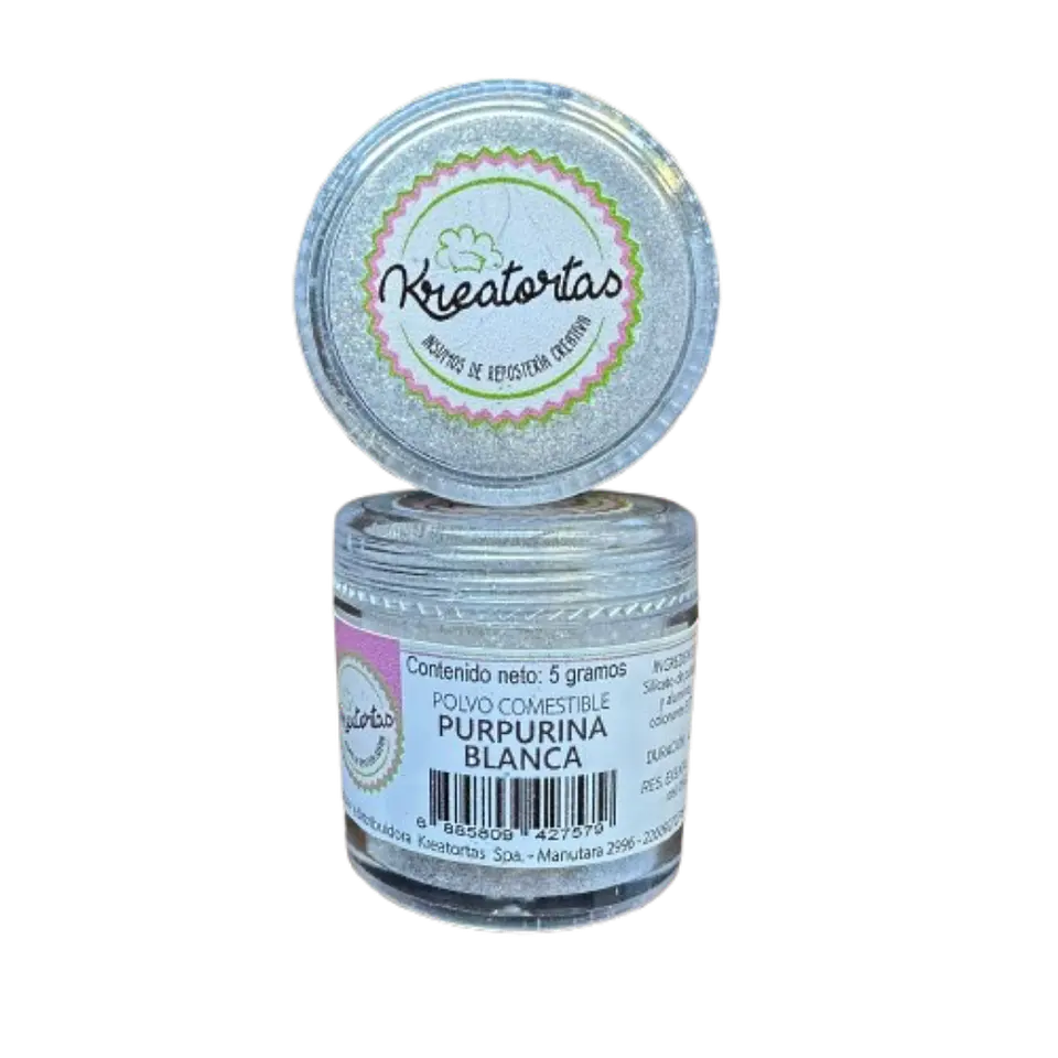 Purpurina Brillo Blanco Comestible Kreatortas 5g 1