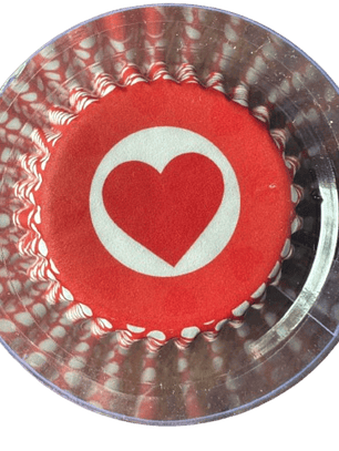 Capsulas Mini Cupcake Diseño K Corazon Rojo 100U E75xIn35mm