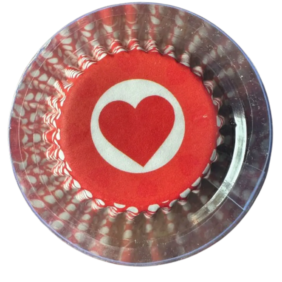 Capsulas Mini Cupcake Diseño K Corazon Rojo 100U E75xIn35mm 1