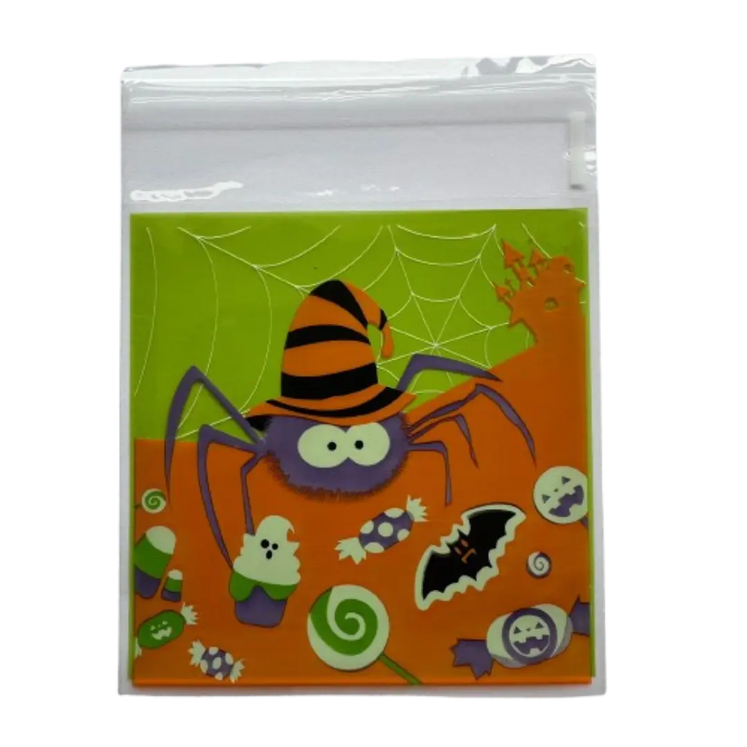 Bolsas Halloween B Celofan Autoadhesivas 100un 10x10+2cm 2