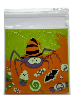 Bolsas Halloween B Celofan Autoadhesivas 100un 10x10+2cm