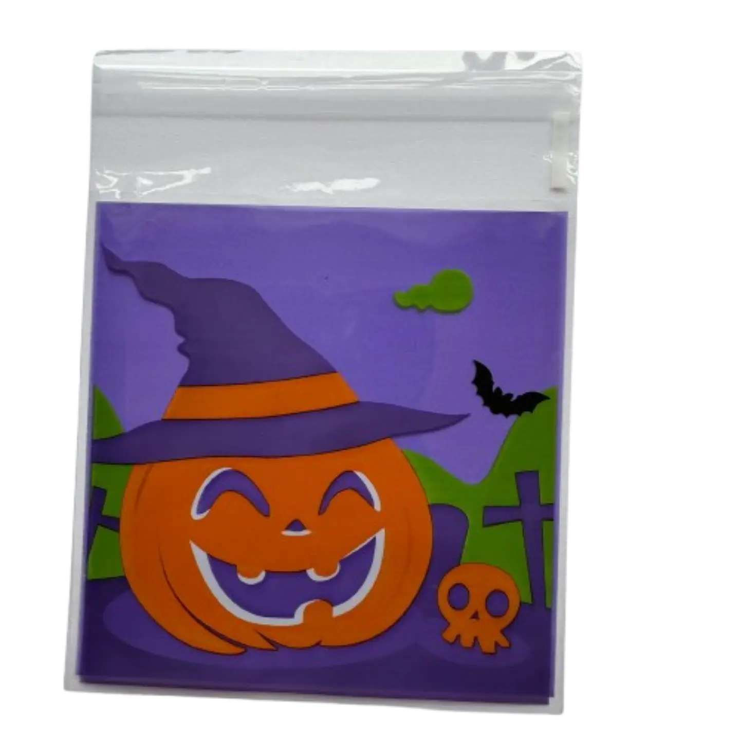 Bolsas Halloween B Celofan Autoadhesivas 100un 10x10+2cm 3