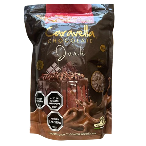 Cobertura Chocolate Amargo Discos Caravella 1kg