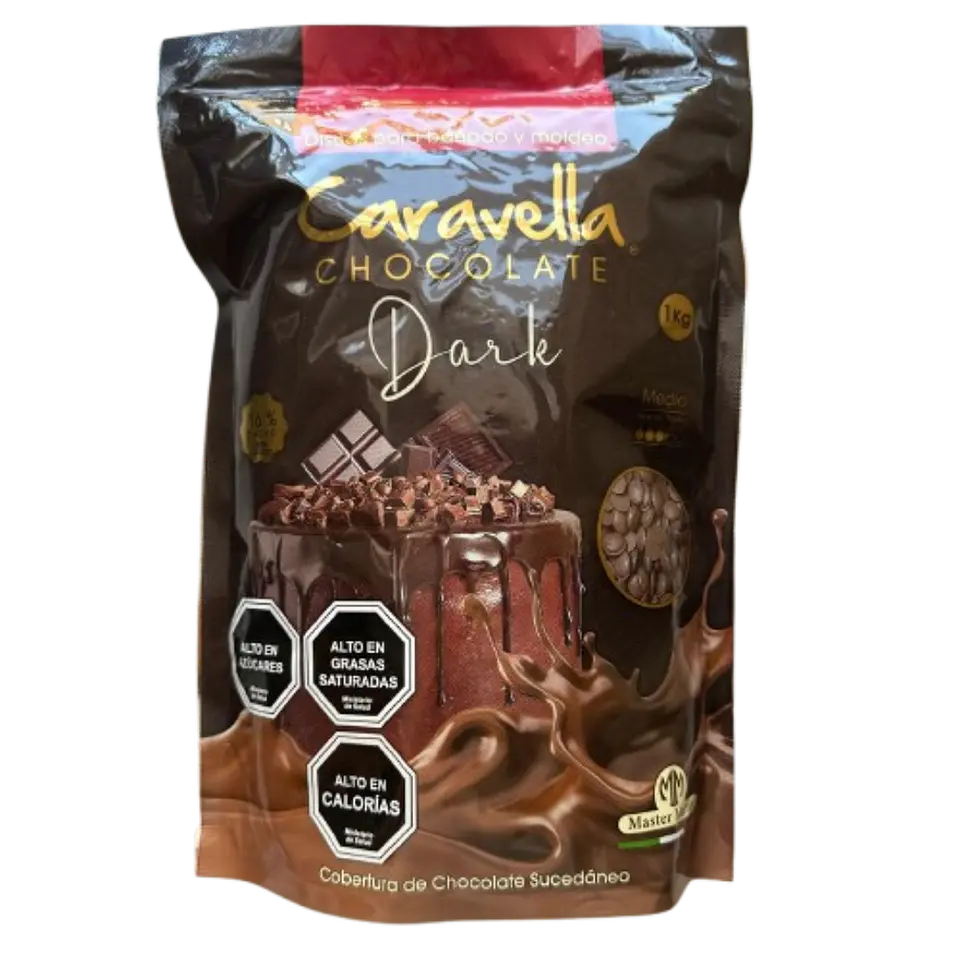 Cobertura Chocolate Amargo Discos Caravella 1kg 1
