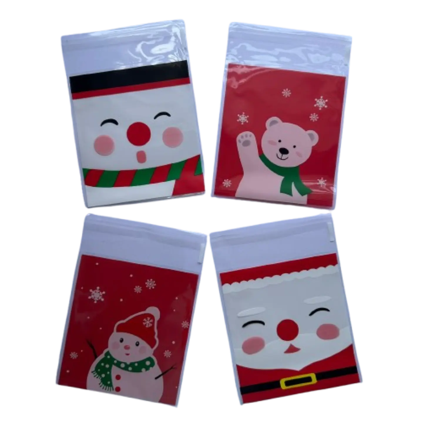 Bolsas Navidad A Celofan Autoadhesivas 100un 10x10+2cm 1