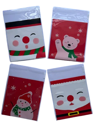 Bolsas Navidad A Celofan Autoadhesivas 100un 10x10+2cm