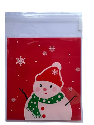 Bolsas Navidad A Celofan Autoadhesivas 100un 10x10+2cm