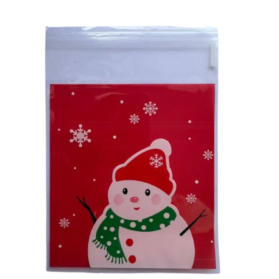Bolsas Navidad A Celofan Autoadhesivas 100un 10x10+2cm 2