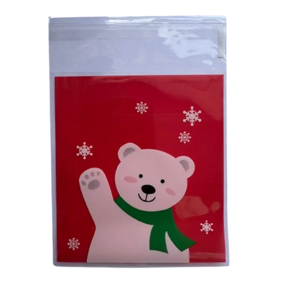 Bolsas Navidad A Celofan Autoadhesivas 100un 10x10+2cm 3