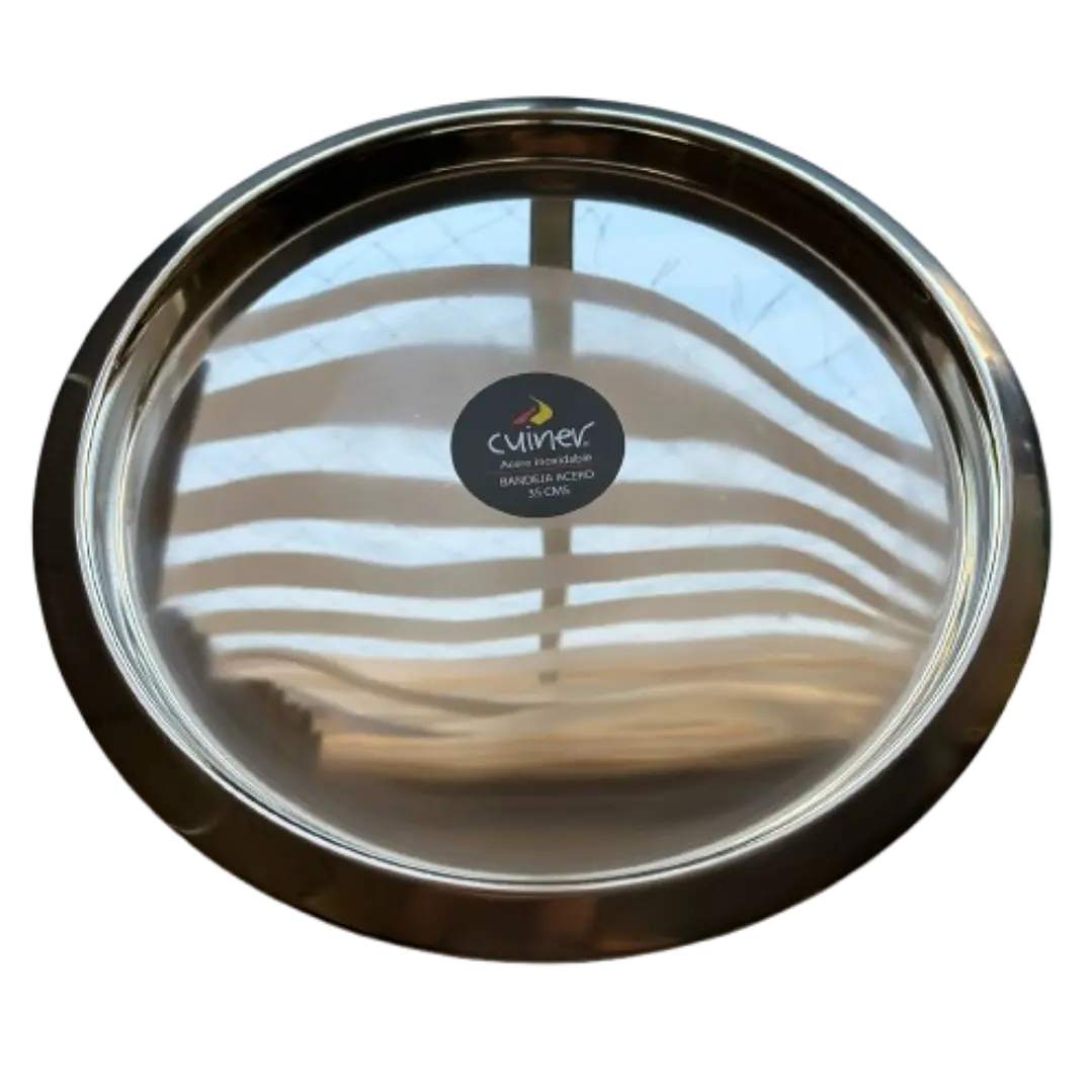 Bandeja Redonda Acero Inoxidable Cuiner 35cm 3