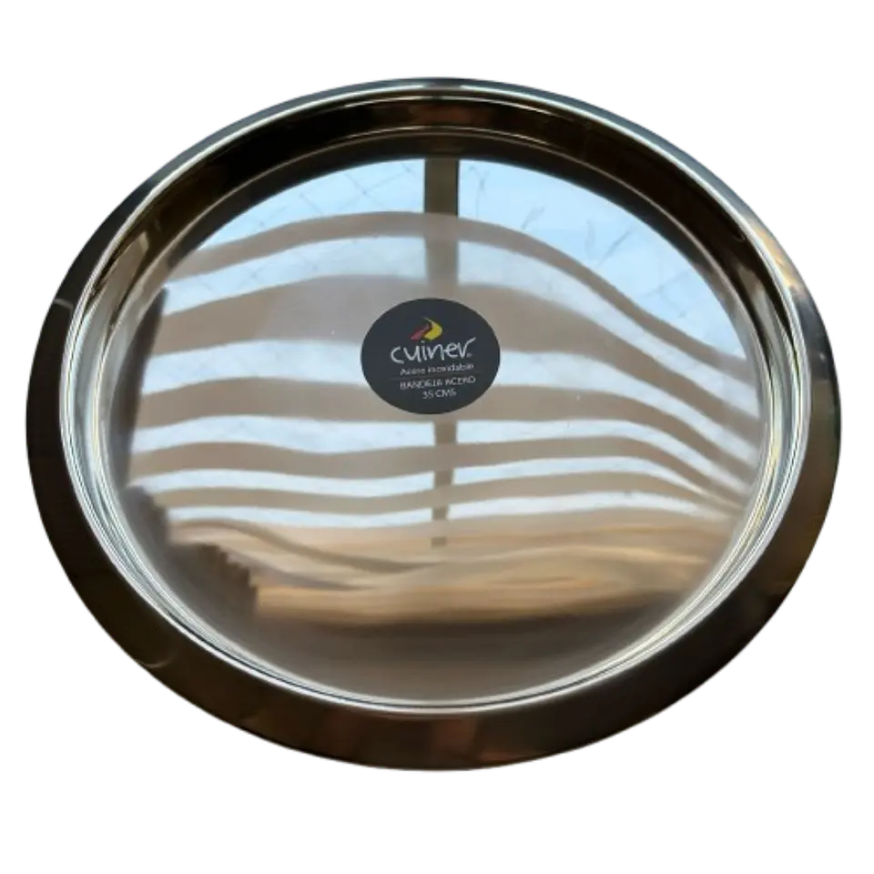 Bandeja Redonda Acero Inoxidable Cuiner 35cm 3