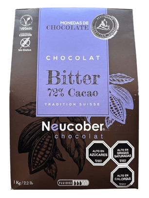 Chocolate 72% Cacao Amargo Monedas 832 Neucober 1kg