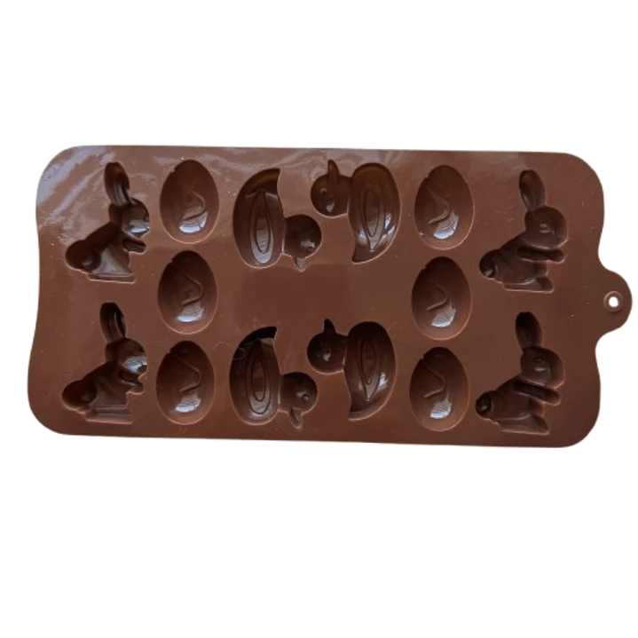 Molde Silicona Huevitos Conejos Y Pollitos 14 Cavidades 2