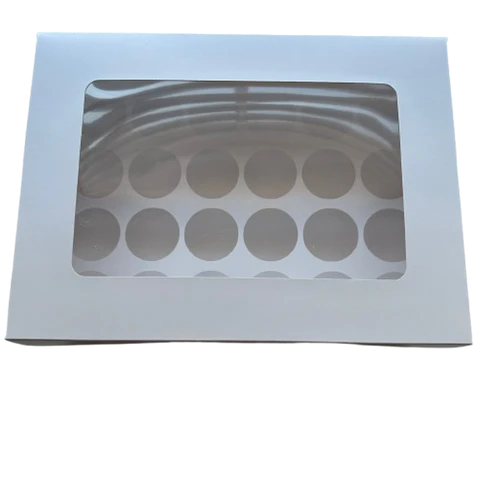 Pack 5 Caja Con Ventana Para 24 Shot 60ml Cartulina Blanca