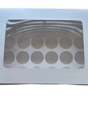 Pack 5 Caja Con Ventana Para 24 Shot 60ml Cartulina Blanca