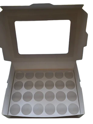 Pack 5 Caja Con Ventana Para 24 Shot 60ml Cartulina Blanca