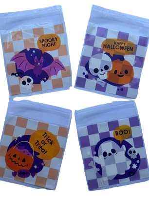 Bolsas Halloween C Celofan Autoadhesivas 100un 10x10+2cm