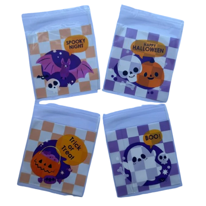Bolsas Halloween C Celofan Autoadhesivas 100un 10x10+2cm 1
